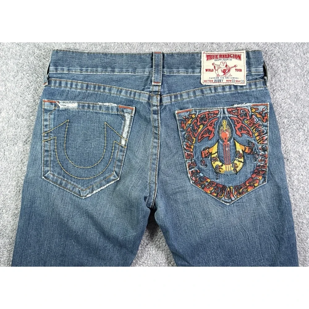 Vintage RARE True Religion Jeans Men 35x31 Bobby Embroidered Pocket Y2K USA Made